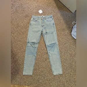 Adika distressed straight jeans